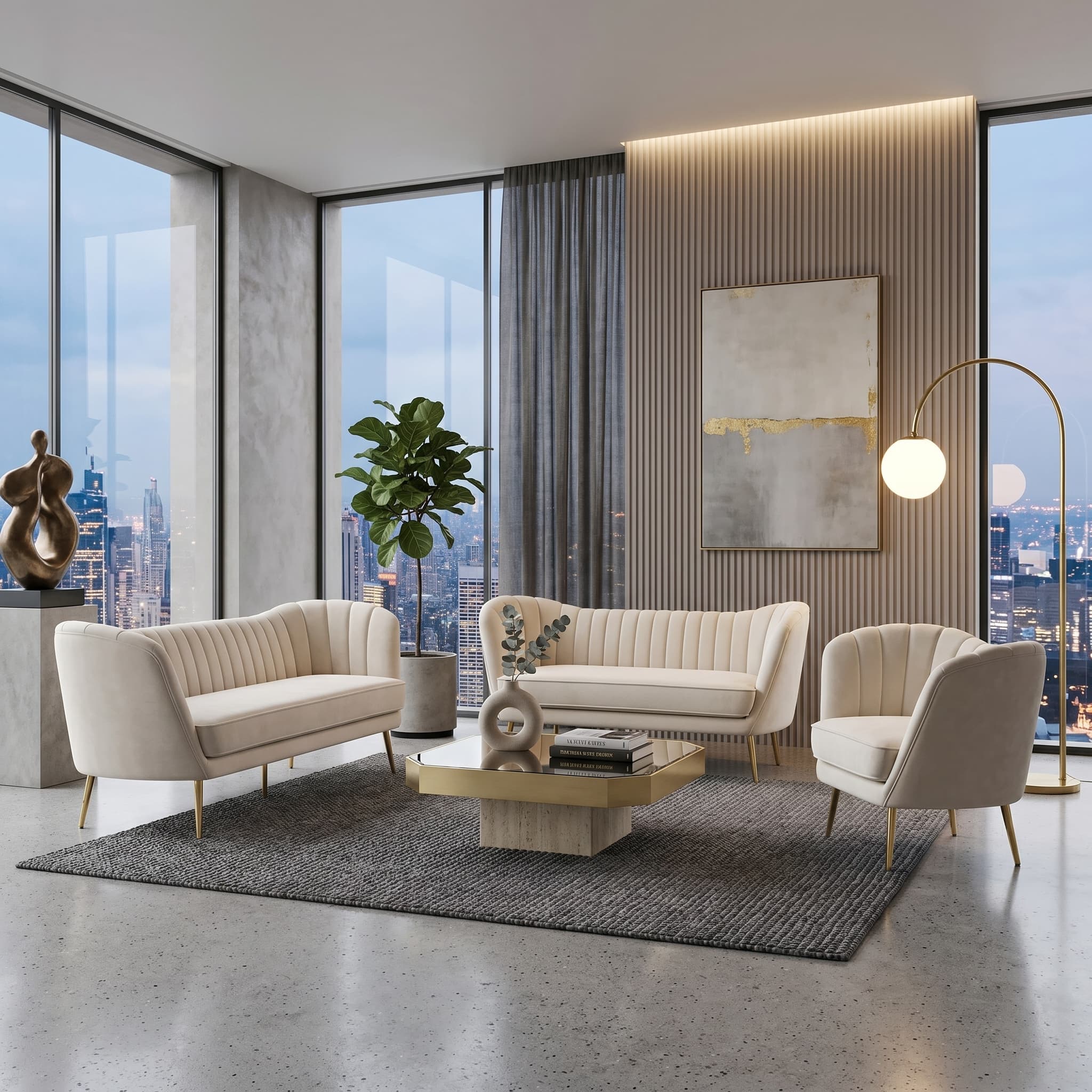 Elegant Beige Sofa Set – Modern Comfort and Timeless Style